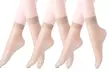 Women's Silky Anti-Slip Cotton Sole Sheer Ankle High Tights Hosiery Socks - Second Medium