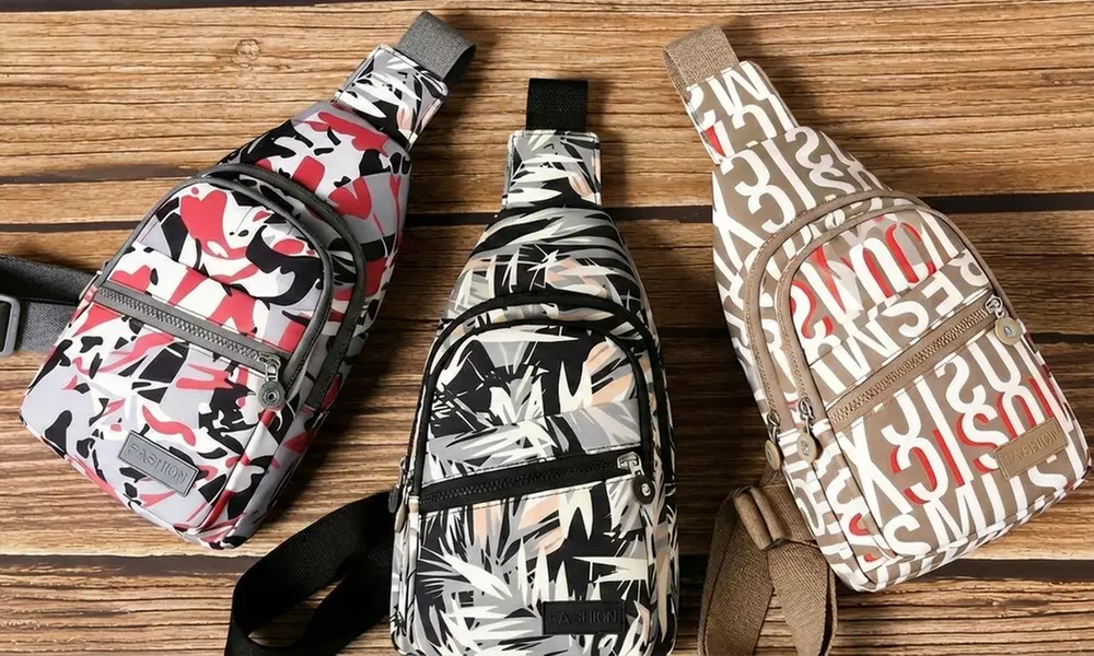 Bedruckte Diagonal-Umhängetasche