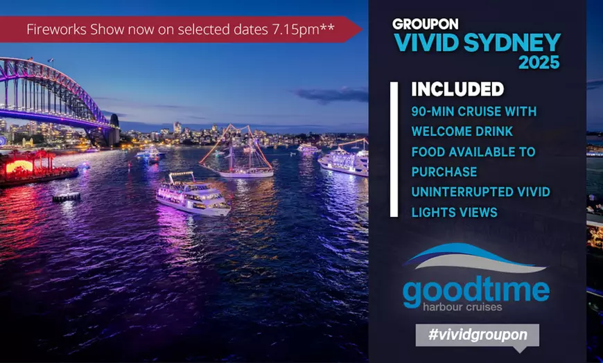 Image 1: 90-Min VIVID Cruise with Good Time Harbour Cruises - Up to 59% Off