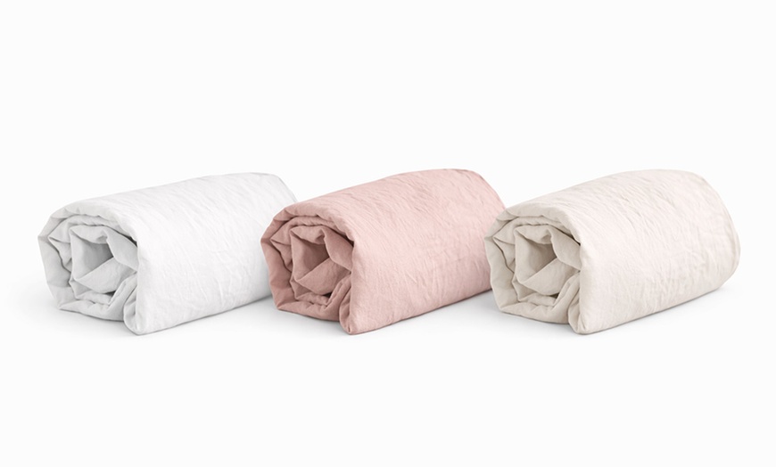 Image 2: Lot de 3 draps-housse en microlavée