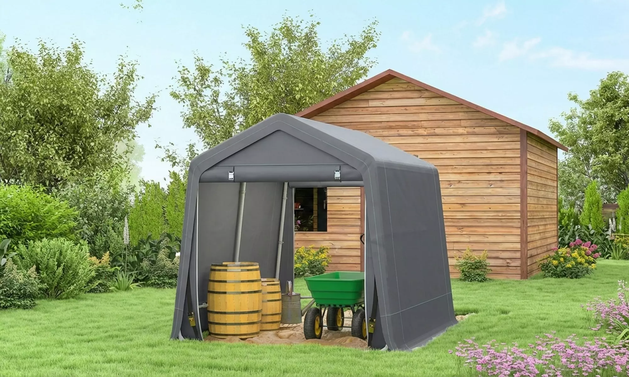 Outsunny Outdoor Garden Storage Shed Waterproof Bike Tent