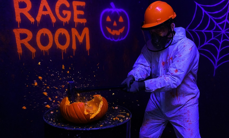 Image 1: Admission to Halloween Rage Room Pumpkin Smash Bash for 1, 2, 4, or 6