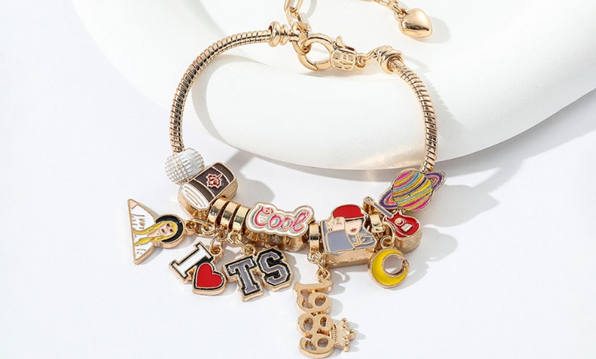 Image 4: Christmas Bracelet Kit; Handmade with Unique Charms for Swift Fans
