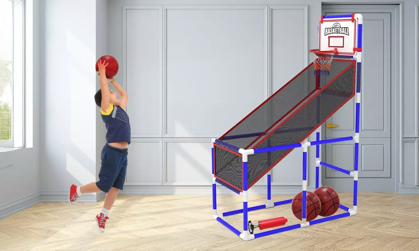 iMounTEK Kids' Adjustable Basketball Hoop Set with 2 Balls for Ages 3-12