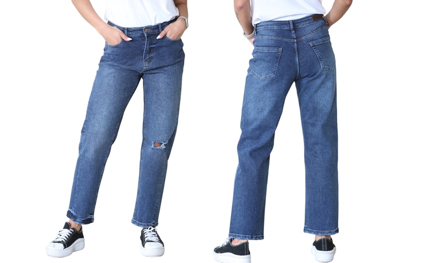 Image 3: Women's Straight Leg Ripped Autograph Jeans