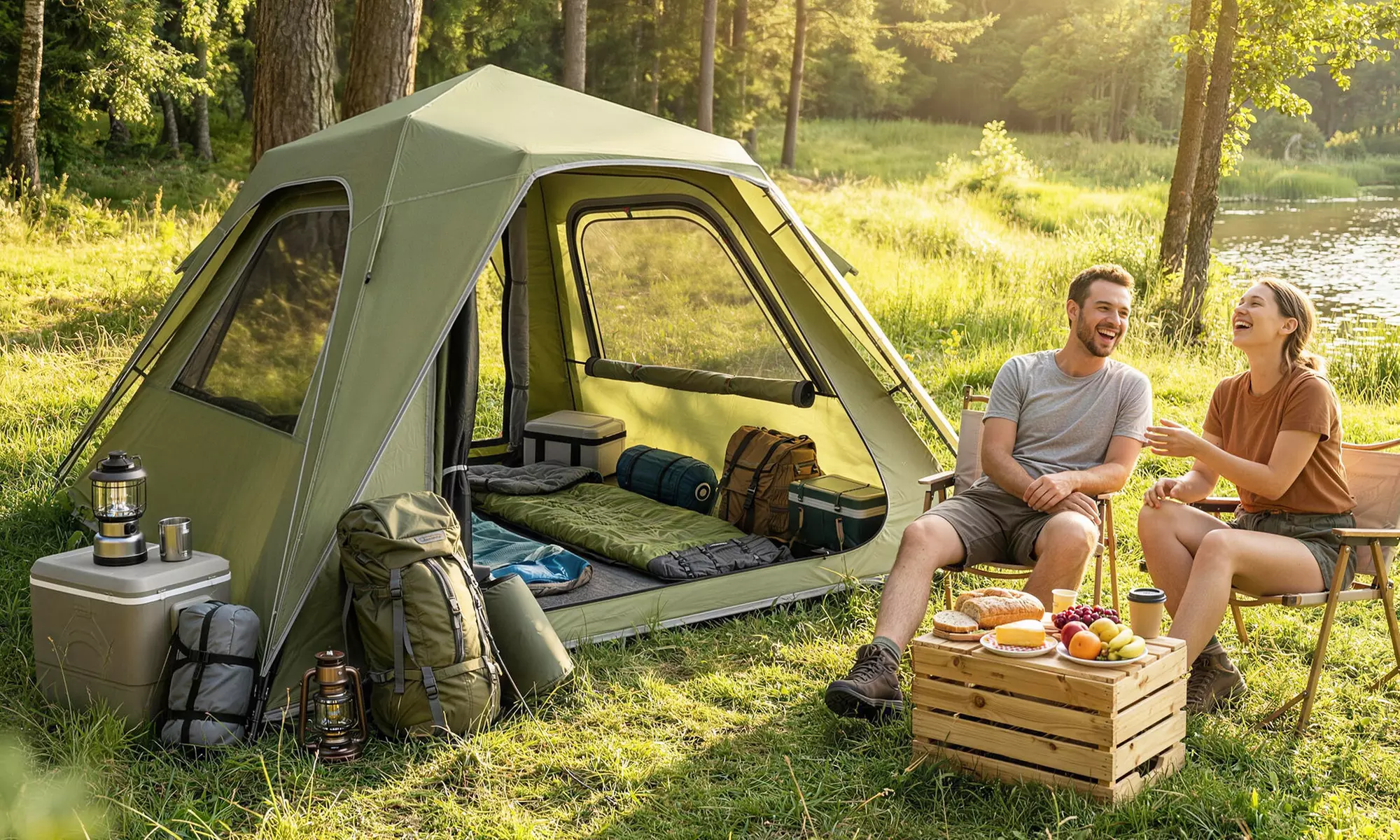Outsunny Instant Pop-Up Family Camping Tent