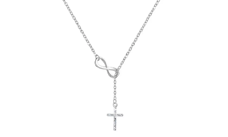 Bracciale o collana con rosario e collana con croce