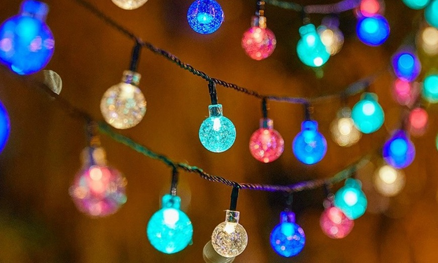Image 2: Up to 50-Pack Solar-Powered Ball String Lights 
