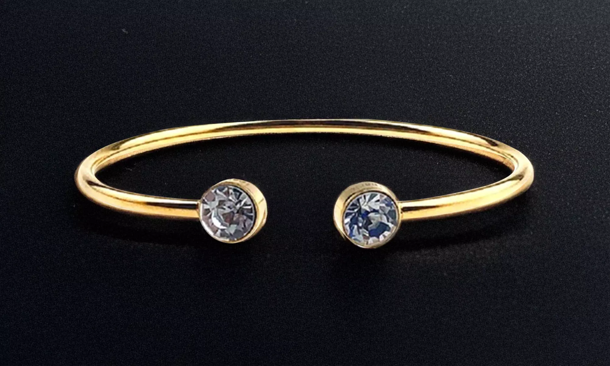 Paris Jewelry 24k Yellow Gold Plated Round Alexandrite Stackable Bangle Bracelet