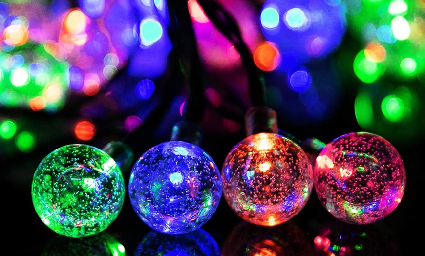 Image 6: 50 LED Multi-Coloured Solar Garden String Light-Multi-color/Warm/White