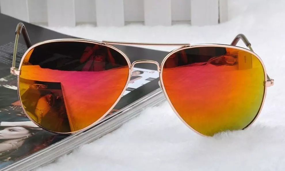 Mirrored Aviator Sunglasses