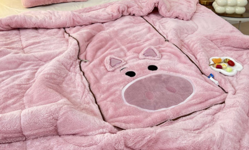 Image 11: Cartoon Pillow Quilt Dual Purpose Double Sided Napping 