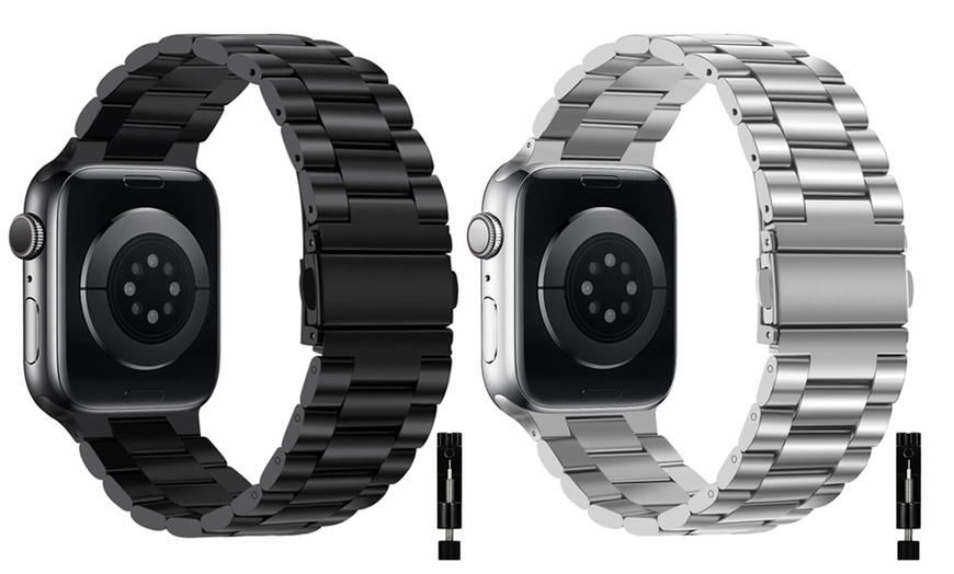 Image 1: 2er-Set Edelstahl-Ersatz-Armbänder für Apple Watch