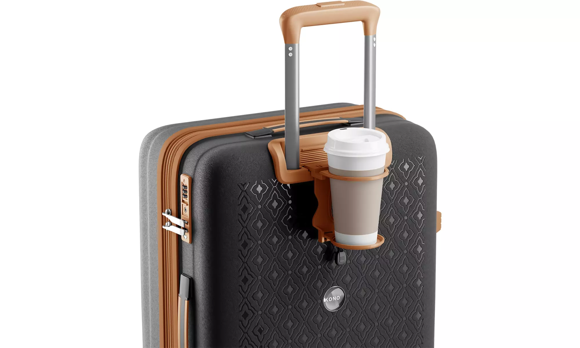 1 of 3 Kono koffers met TSA slot en bekerhouder