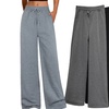 Image 13: Plain and Seam Front Wide Leg Trousers