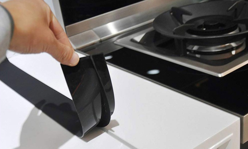 Image 3: Kitchen Silicone Stove Counter Gap Filler Flexible Cover 21 inches 2, 4, 6 Pack