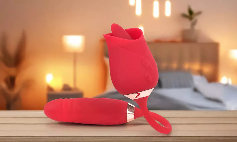 10 Speed Rose G-spot Vibrator Clit Sucker Nipple Licking Sucking Dildo