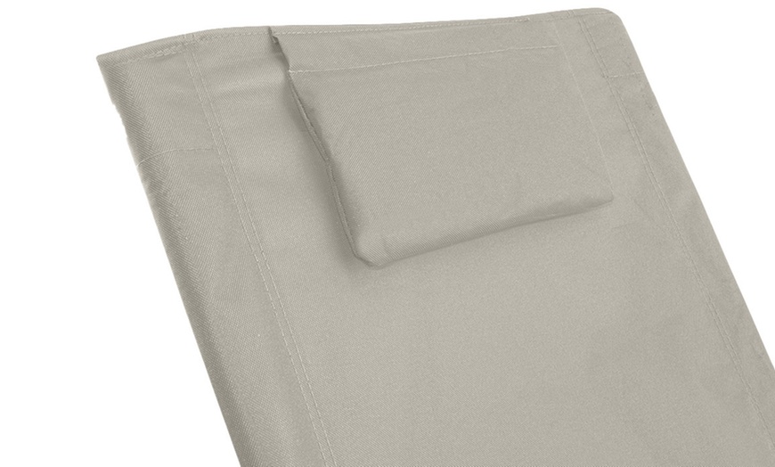 Image 5: Silla plegable con asiento de tela Oxford en color beige