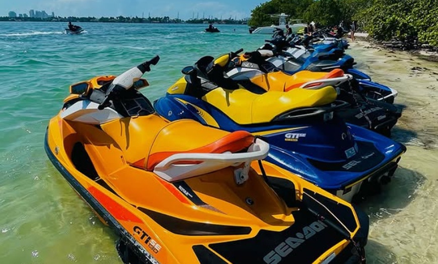 Image 5: 1-Hr Jet Ski Rental for up to 2 or Miami Excursion for 1 w/ Boat Ride 