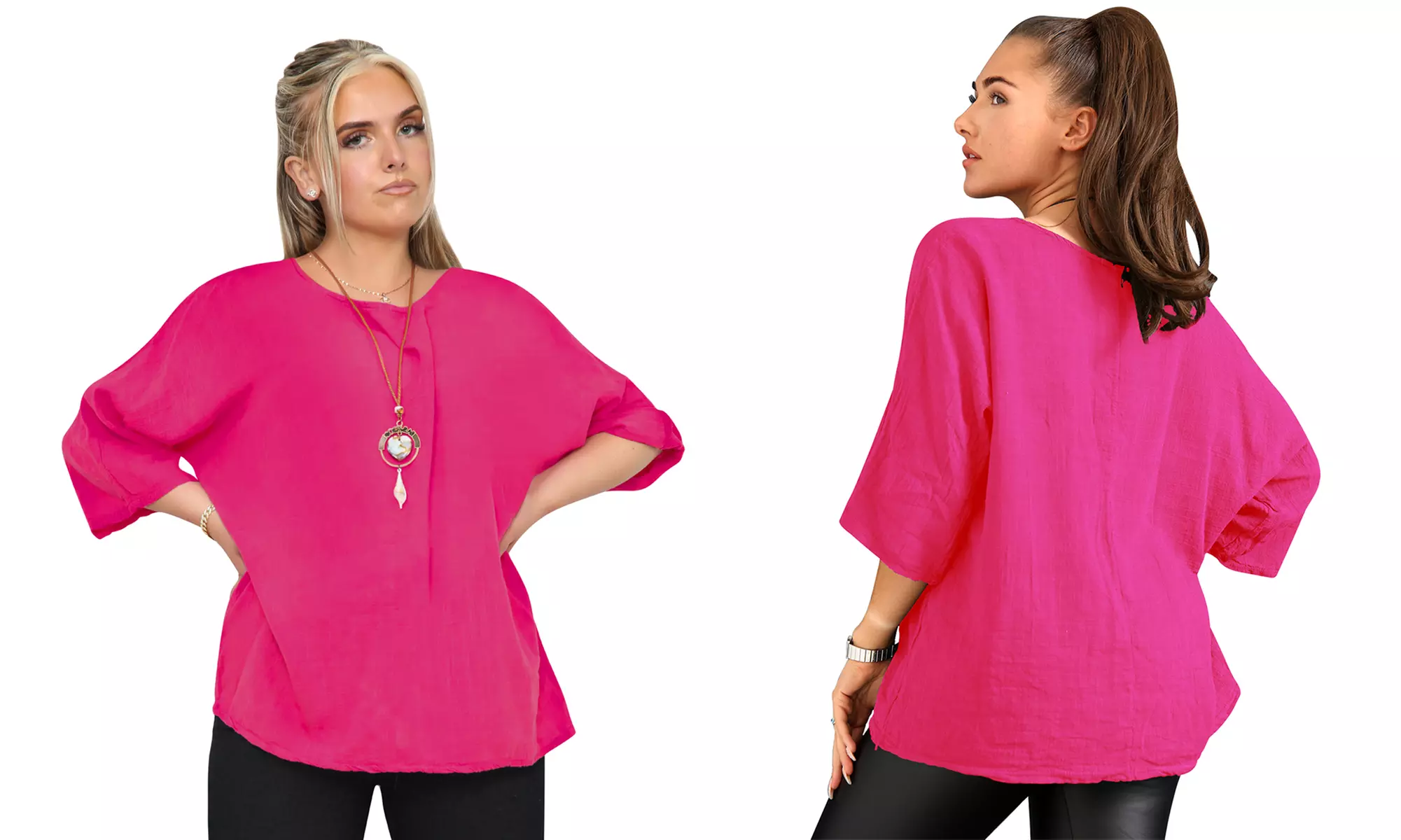 Love My Fashions Women's Plain Necklace Tunic Top