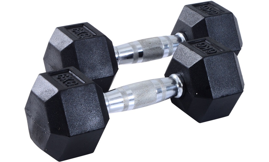 Rubber Hexagonal Dumbbells | Groupon