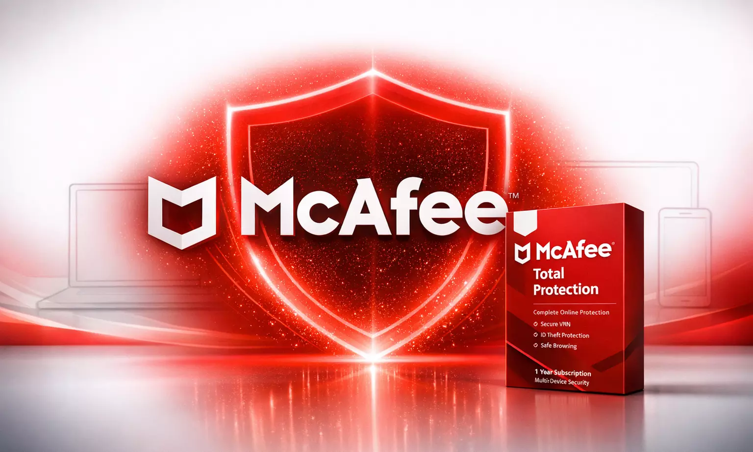 McAfee Total Protection Deals for 1-Year for 1, 2, or Up to 10 Devices