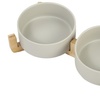 Image 3: Double Ceramic Cat Bowl with Bamboo Stand