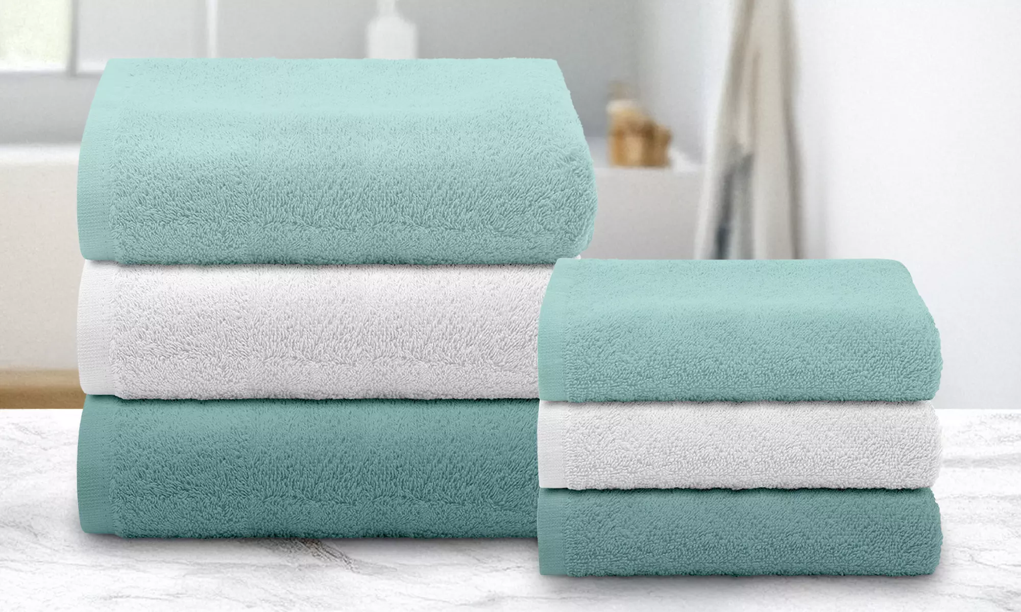 6 piezas toallas de baño de algodón de 450 gramos