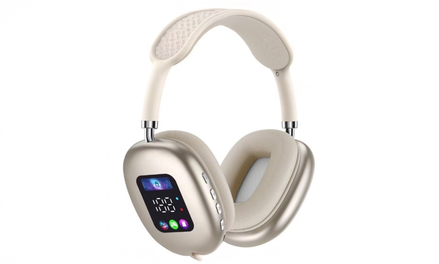 Image 4: Wireless Bluetooth Headset with Digital Display Screen Headset