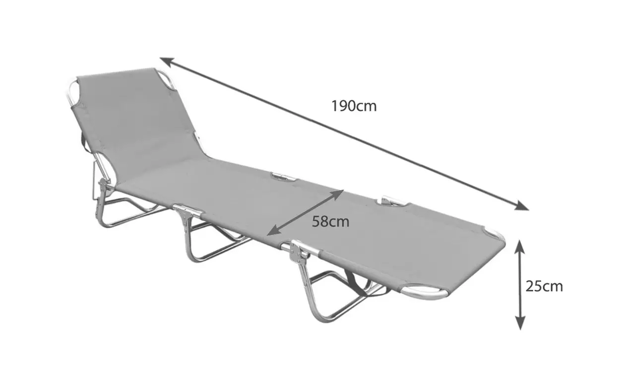 Set 2 pezzi lettino pieghevole da spiaggia