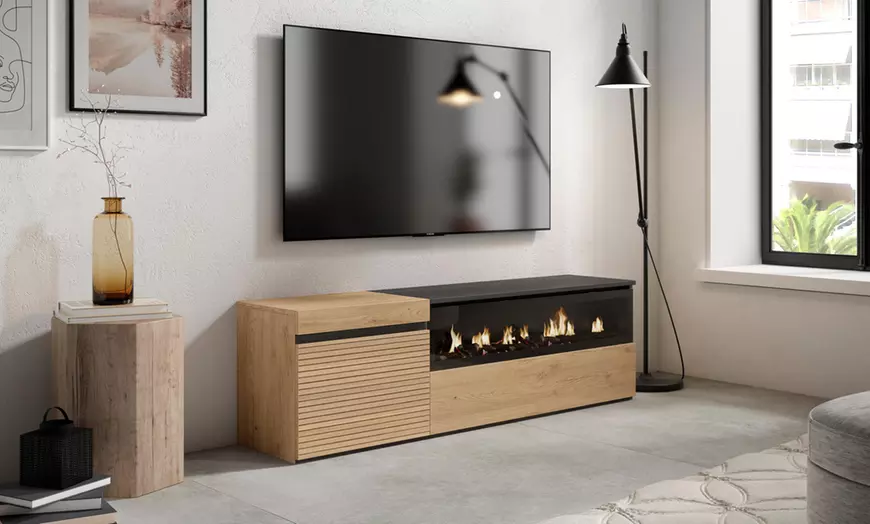 Image 25: TV-meubel met of zonder led-elektrische openhaard