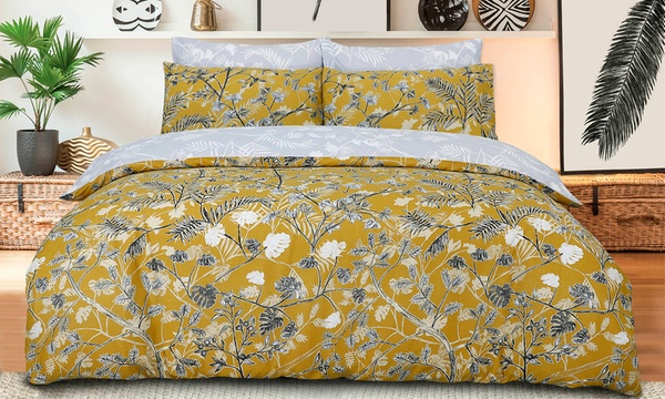 mustard double duvet set