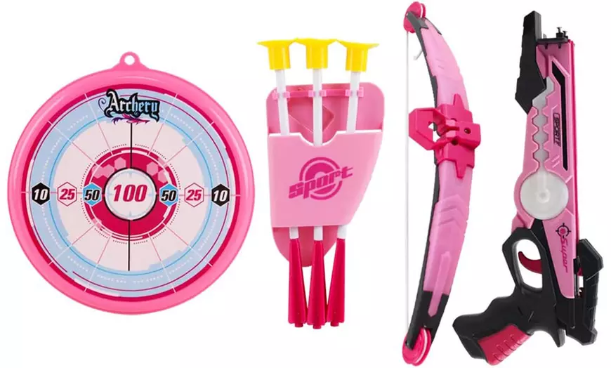Image 1: Crossbow Set with Target Suction Cup Arrows and Target Board