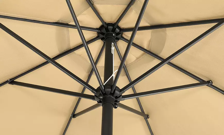 Image 4: 3M Khaki Rotating Parasol with Optional Fillable Base