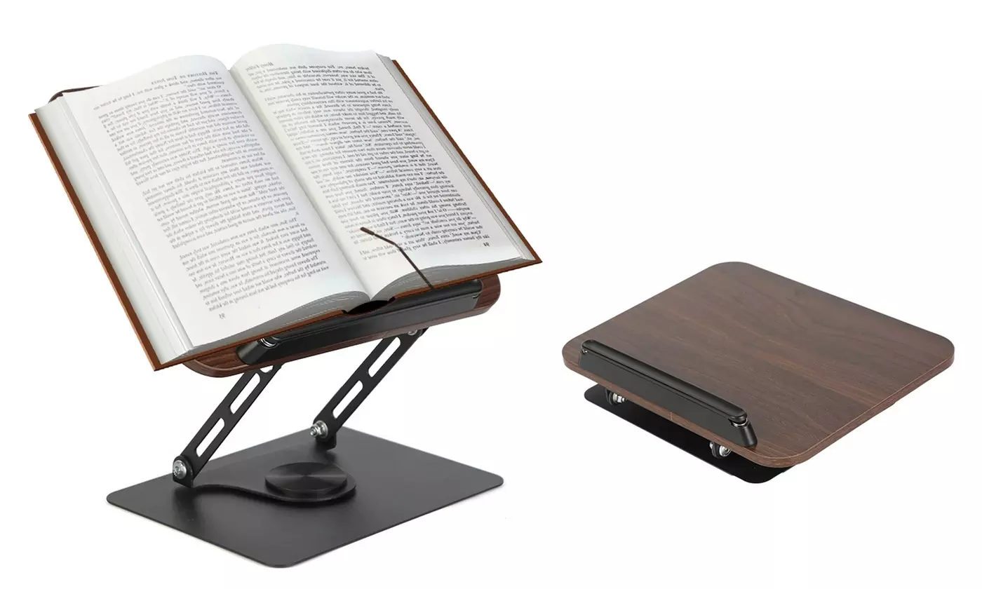 NewHome Adjustable Wood Book Stand and Tablet Holder