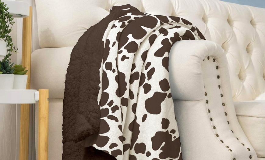 Image 1: Couverture plaid double face sherpa et microfibre