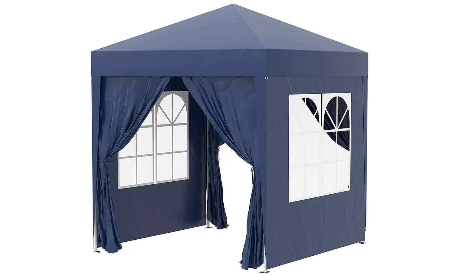 Outsunny Pop-Up Gazebo 2m x 2m with Side Panels in Blue, Black, Green