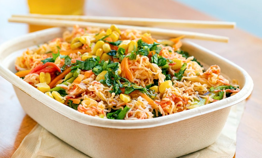 Image 1: Customize your hibachi bowls with rice, noodles, proteins, and sauces