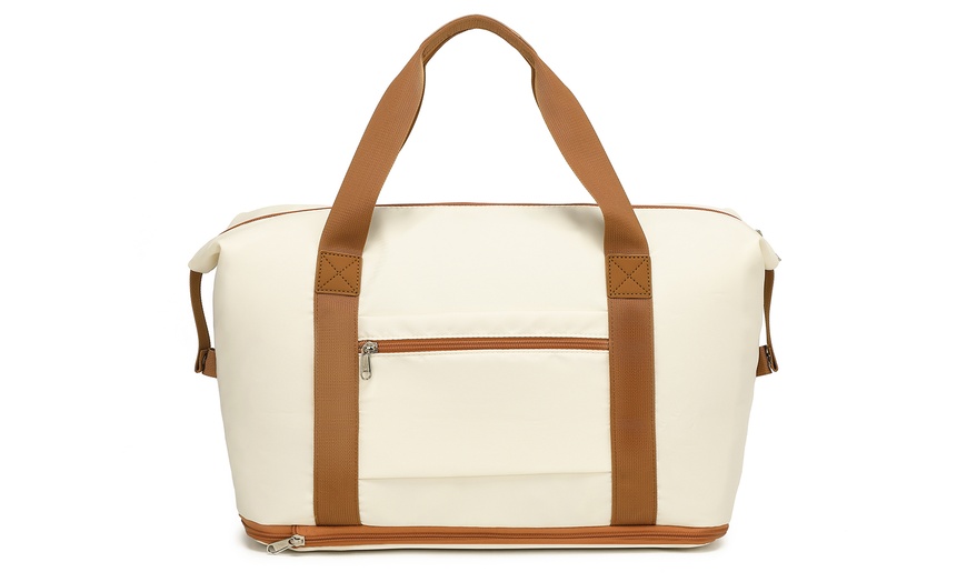 Image 5: KONO Cream Brown 1 to 3-Piece PC Hard Shell Luggage and Travel Bag Set