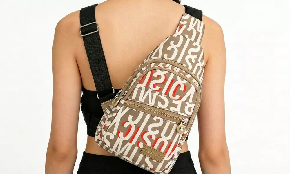 Nylon Chest Sling Bag with Hidden Earphone Port - Second Medium