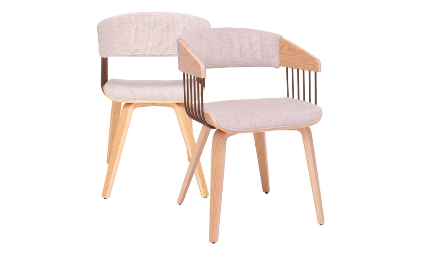 Image 5: 2-Pack de Chaises en plywood, beige neutre ou vert