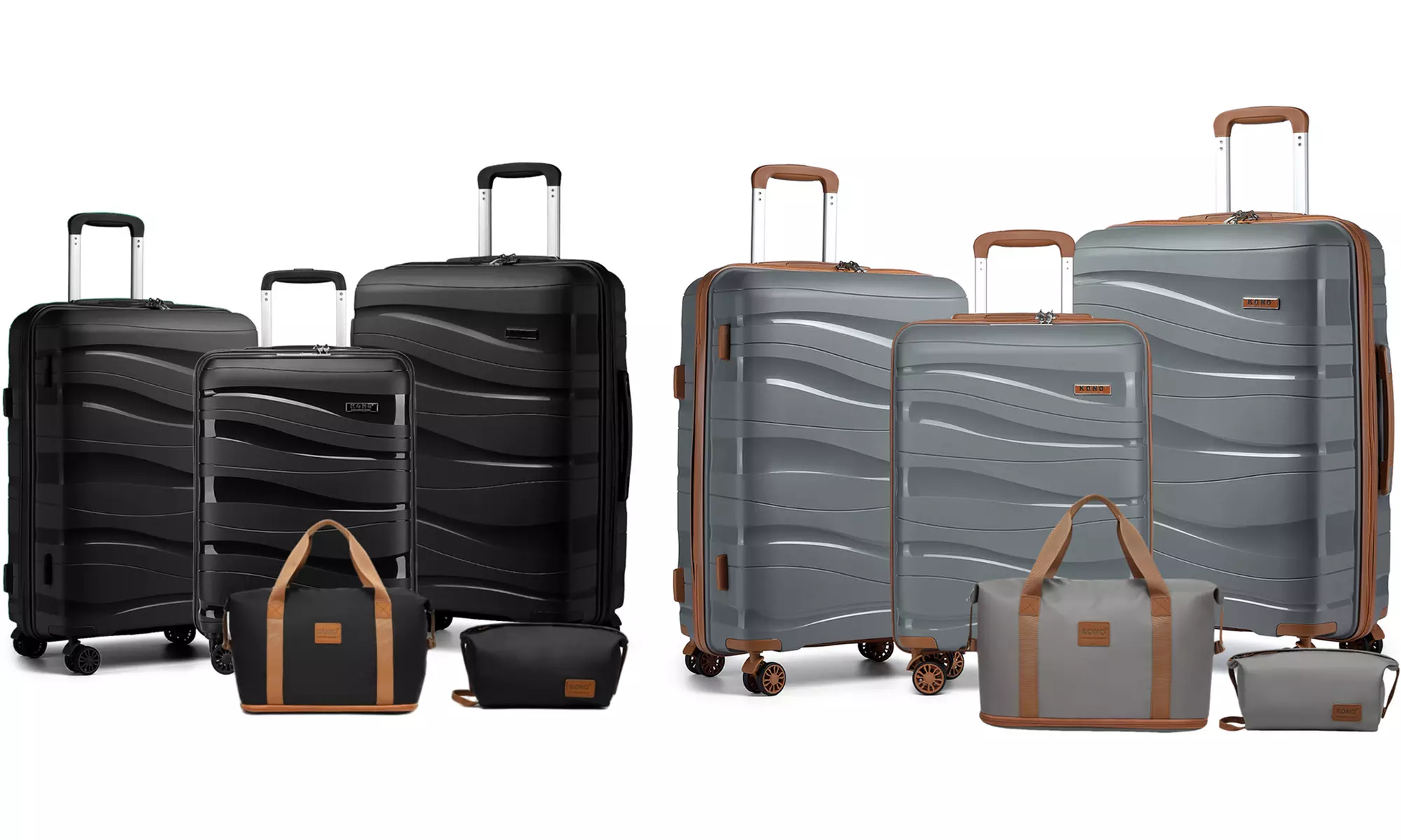 Ensemble de 5 pièces Kono : valises, sac week-end et trousse de toilette, coloris au choix, livraison offerte - Primary Image