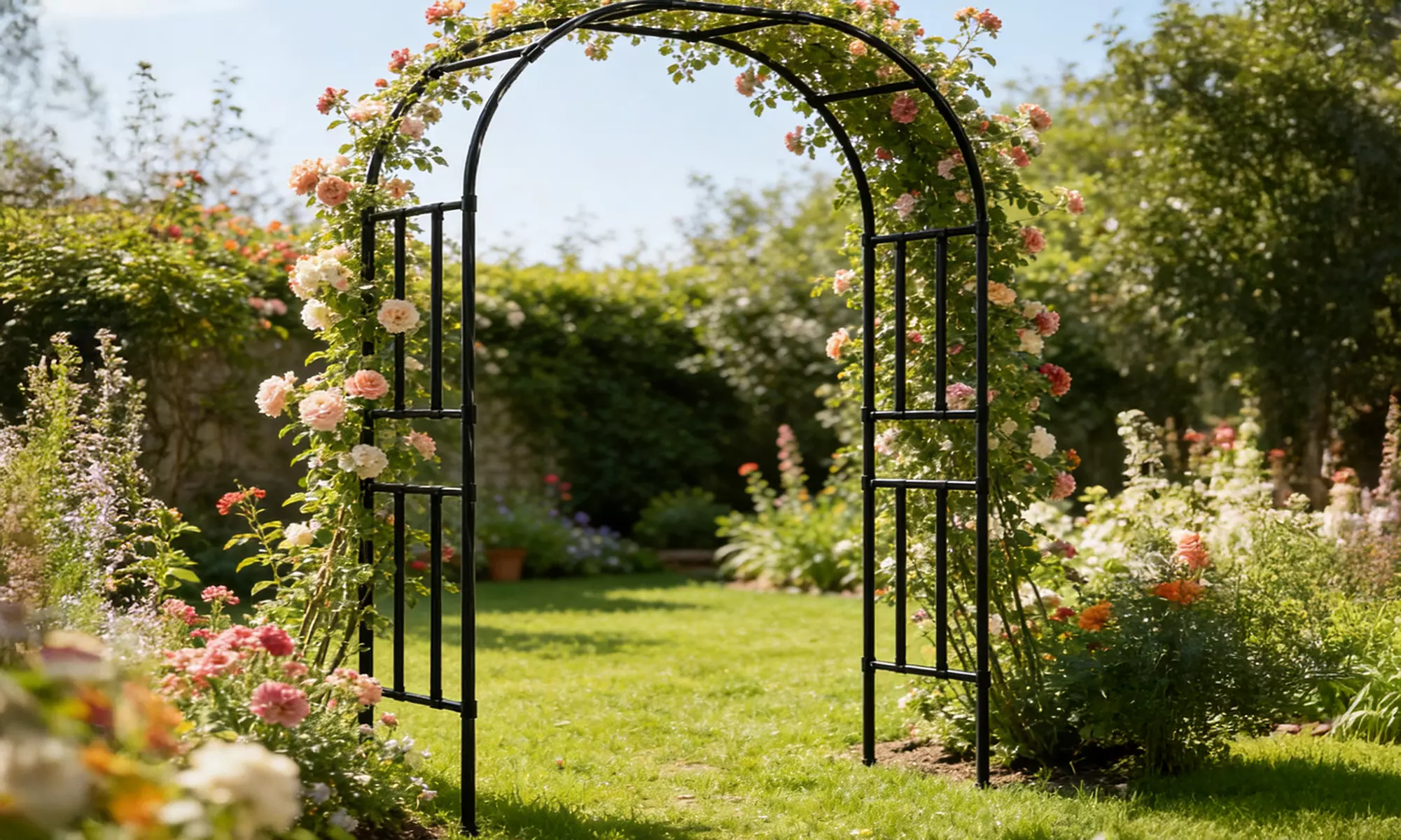 Lambu Metal Garden Arch Trellis Rose Climbing Archway
