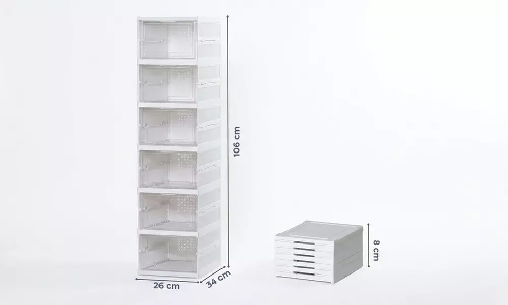 6 stapelbare Schuhboxen