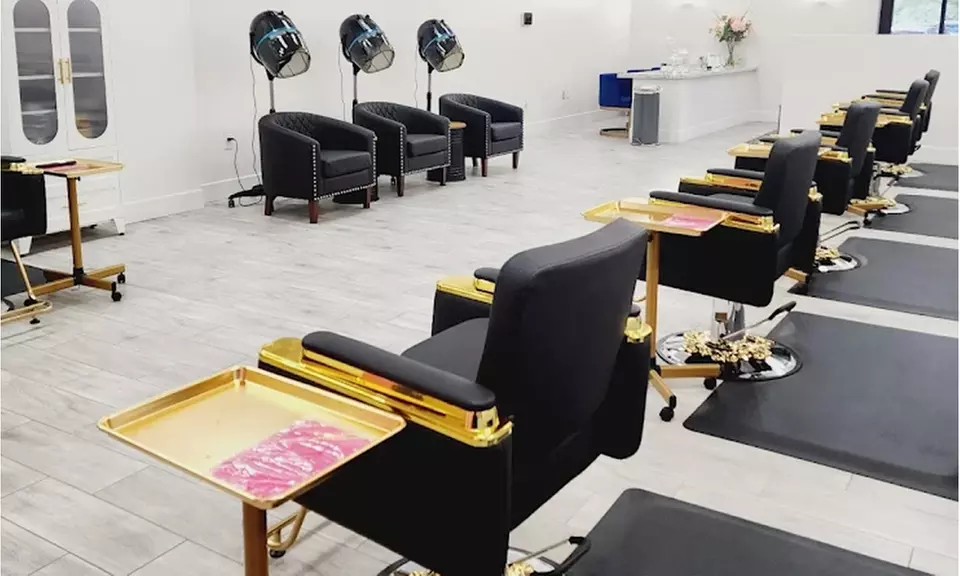 Choose from Acrylic Nails full set, Pedicure, or Manicure