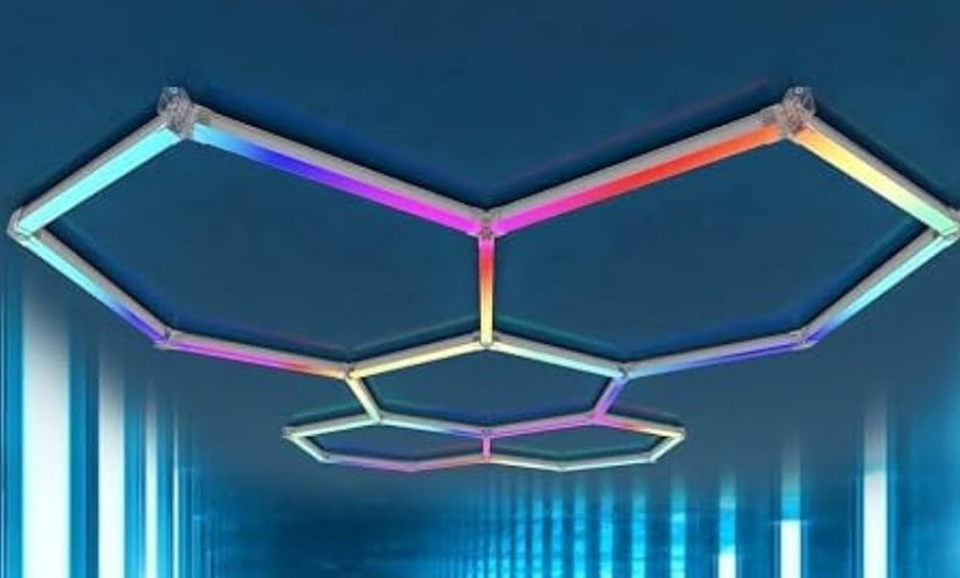 Image 3: LED Lights: Brighten Your Home with 5 or 15 Sets of RGB Hexagon/Honeycomb Lights (Up to 58% Off)