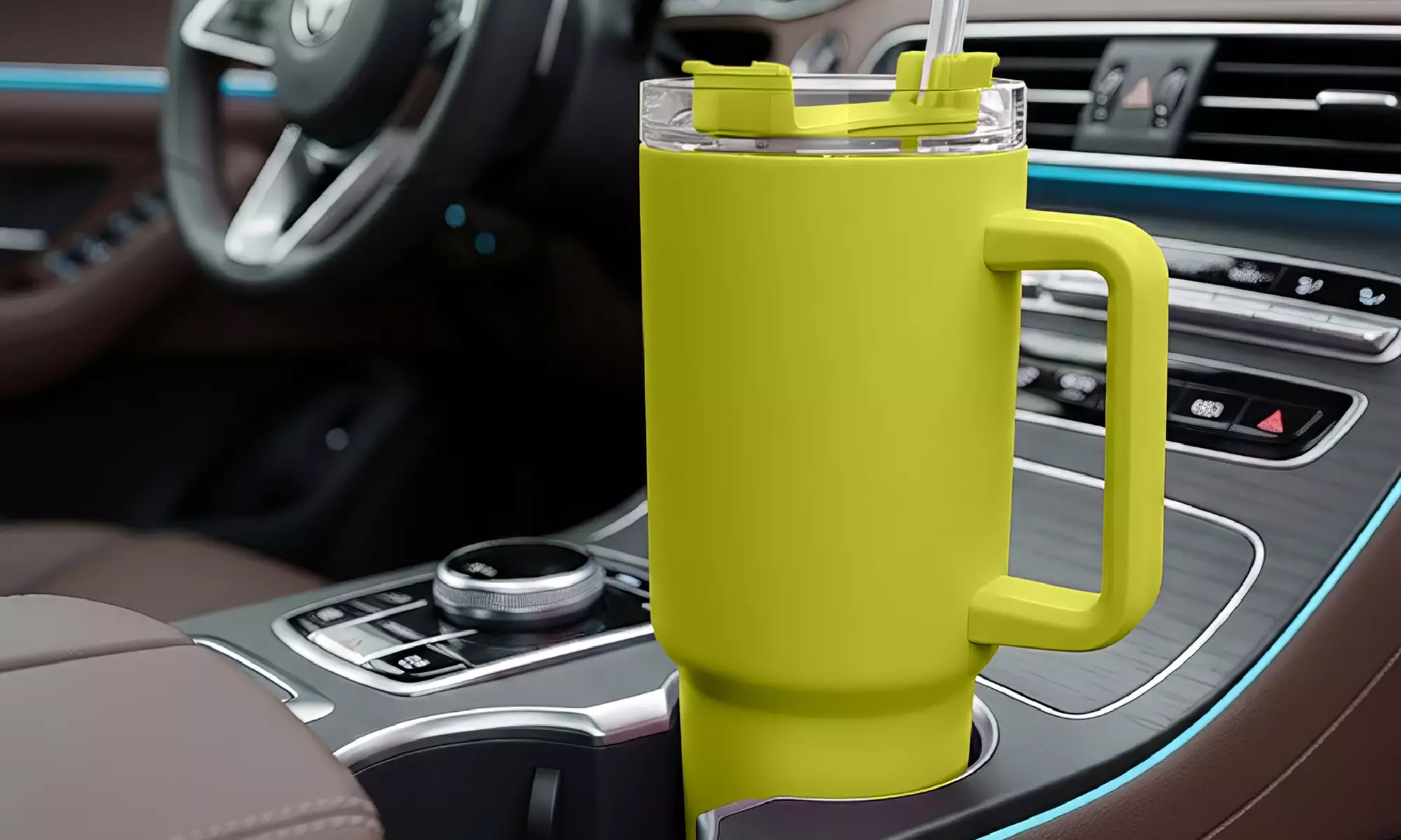 Thermosflasche 1200 ml mit Strohhalm