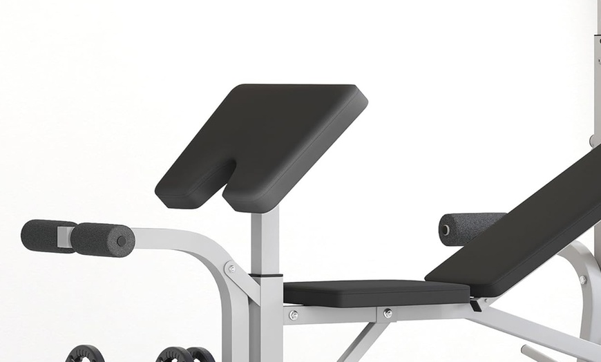 Image 5: HOMCOM Adjustable Weight Bench with Squat Rack