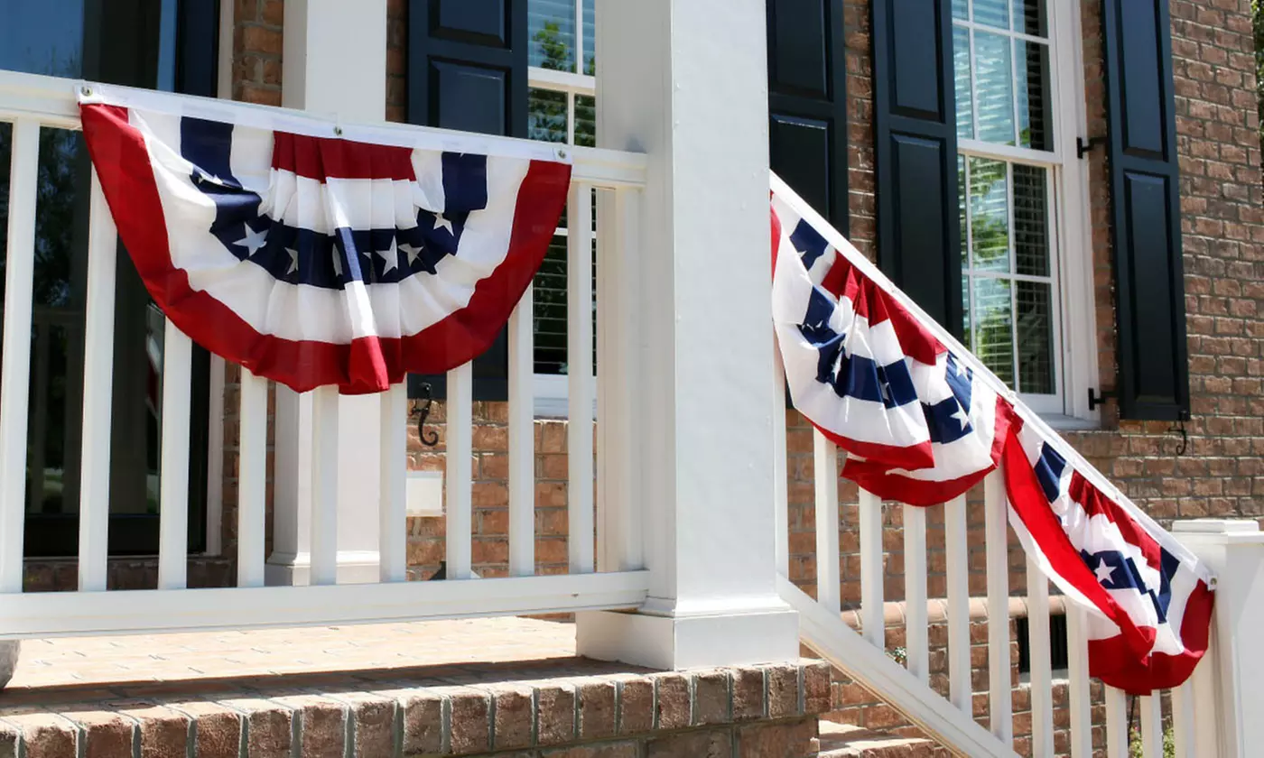 4 Pack American Patriotic Pleated Bunting USA Flag