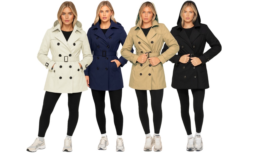 Image 1: Enzo Women's Trench Coat; Water-Resistant and Stylish Design